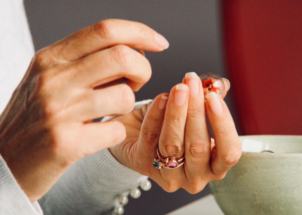 Ring Rosenquarz rosegold SterlingSilber Edelsteinring Geburtsstein Oktober